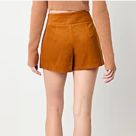 Forever 21 Cord Mini Skort Womens Mid Rise Pleated Skirt Juniors - Picture 2 of 6